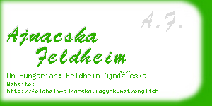 ajnacska feldheim business card